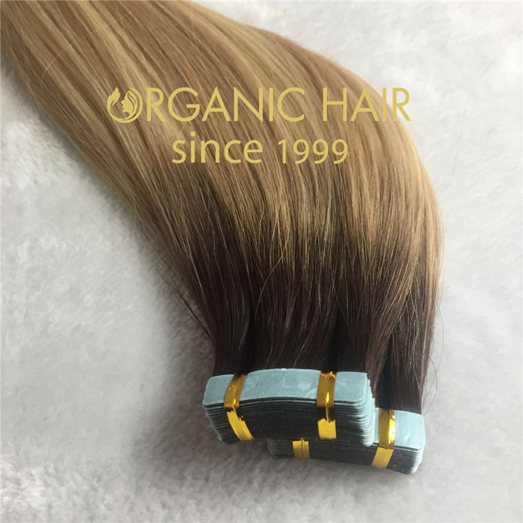 Human remy hair tape in extensions C65